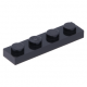 LEGO lapos elem 1x4, fekete (3710)